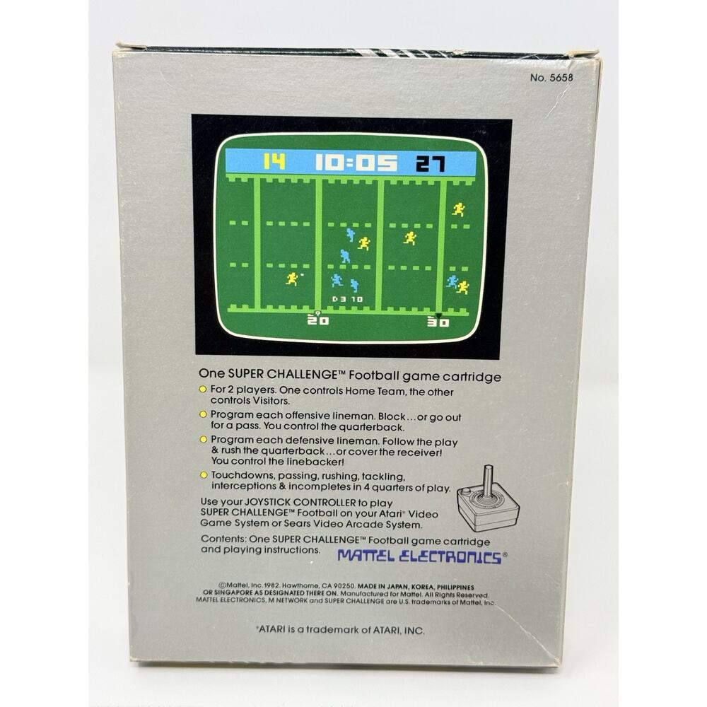 Super Challenge Football Atari 2600 Complete CIB Tested - Picture 4 of 8